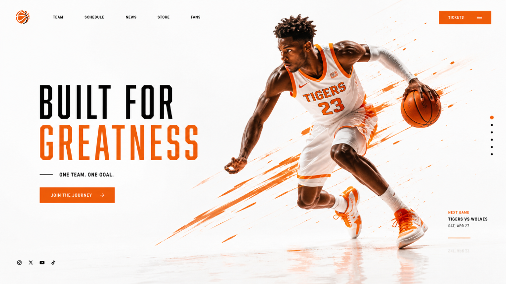 Tigers Basketball built for greatness sports design